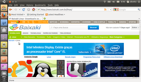 Ubuntu Netbook e Firefox rodado direto do pendrive