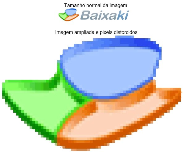 Os pixels aparecem quando ampliamos a imagem