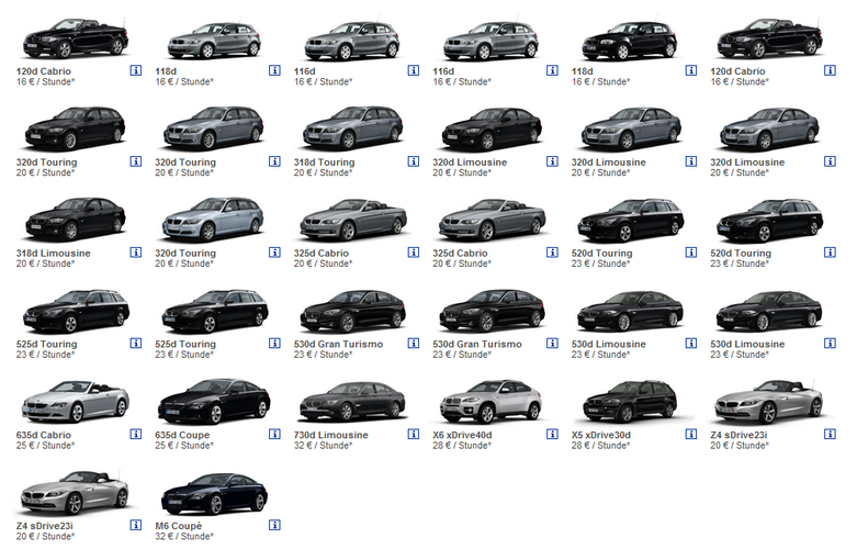 Lista de carros do projeto