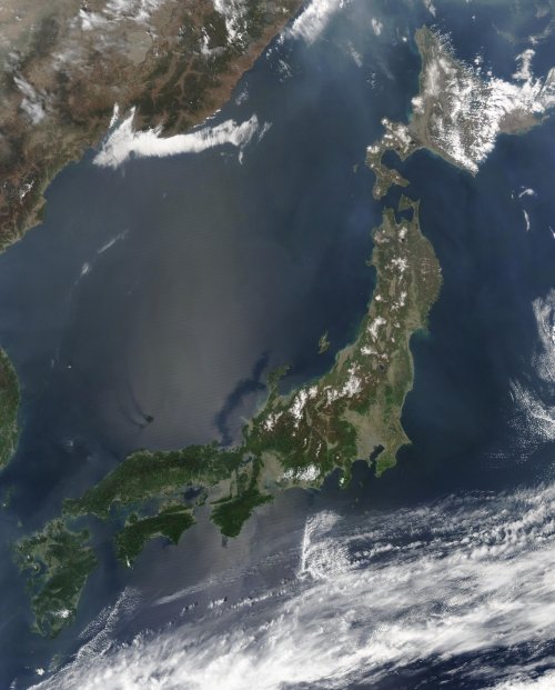 Imagem por satélite do Japão