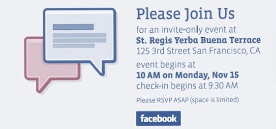 Convite para a coletiva do Facebook