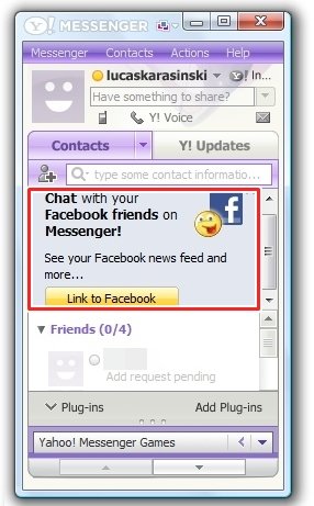 Contatos do Facebook no Yahoo! Messenger 2011