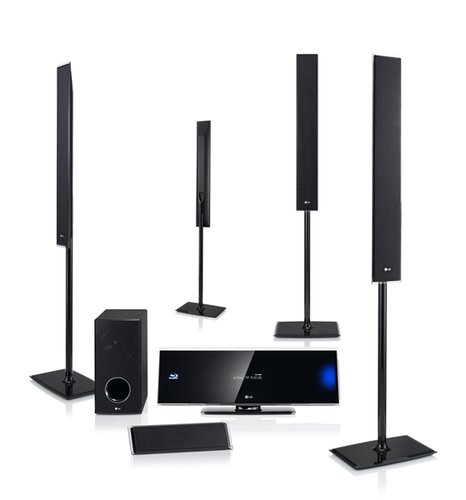 Home theater HX995TZW, da LG, com tecnologia wireless e reprodução em 3D.