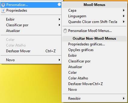 Opção de personalizar o complemento