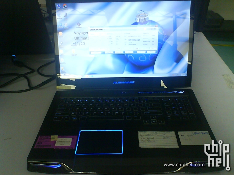 O notebook M17x da Alienware com processador Intel da arquitetura Sandy Bridge