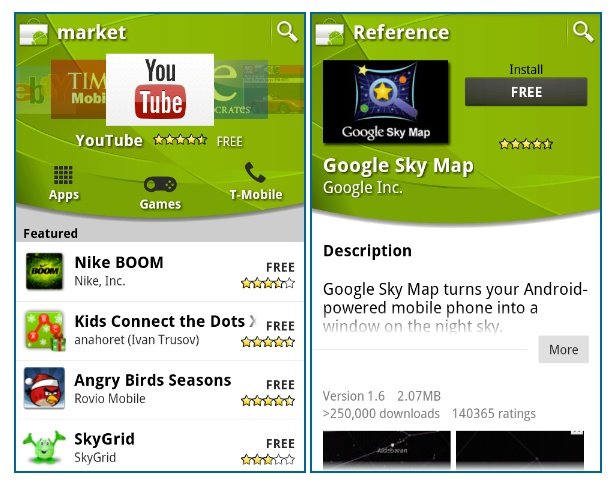 Nova interface do Android Market