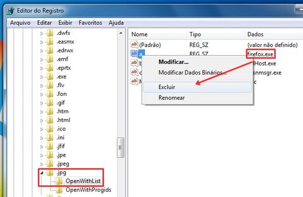 Como excluir programas da opção Abrir Como