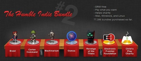 Segunda edição do Humble Indie Bundle. Imagem: Reprodução.