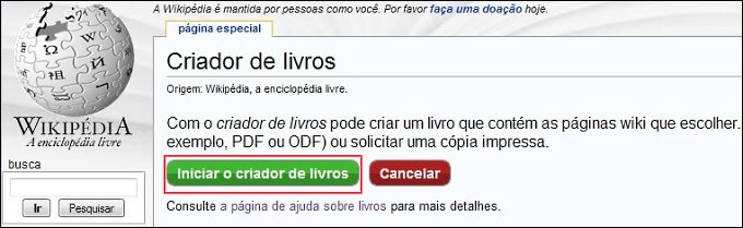 Ativando o serviço de criação de livros