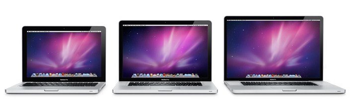 MacBook Pro em vários tamanhos