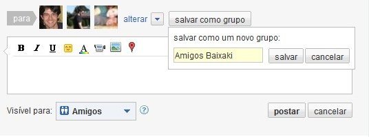 Dê um nome para o grupo e salve-o.