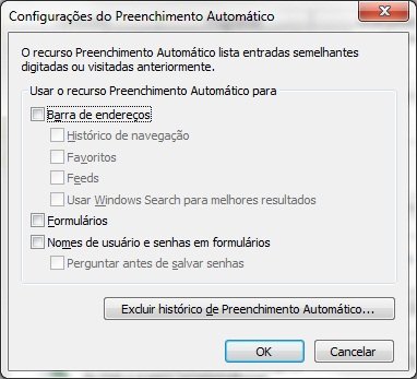 Como editar o recurso “Autocompletar” do Internet Explorer