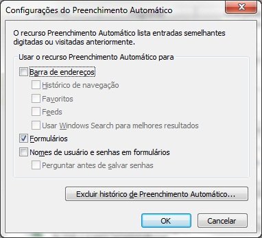 Como editar o recurso “Autocompletar” do Internet Explorer