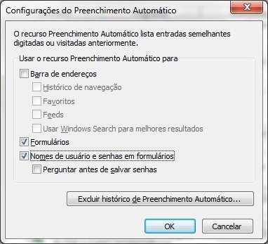 Como editar o recurso “Autocompletar” do Internet Explorer