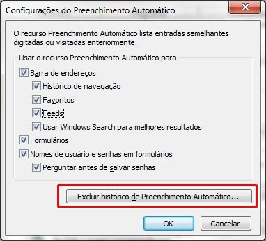 Como editar o recurso “Autocompletar” do Internet Explorer