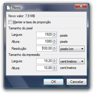 100 pixels em 1 centímetro