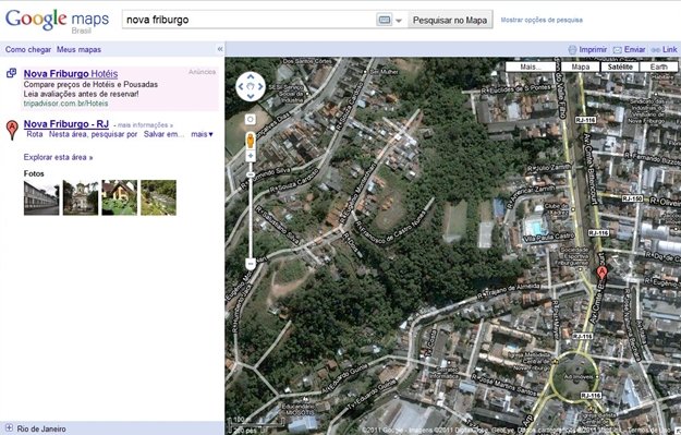 As enchentes no Rio foram destaque nos noticiários. Uma consulta no Google e você observa mapas das cidades atingidas.