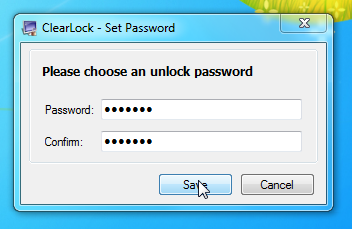 Configure uma senha para o aplicativo