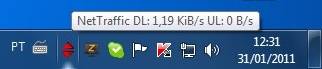 Download e upload pelo NetTraffic.
