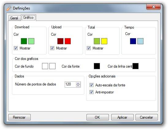 Definições do NetTraffic.