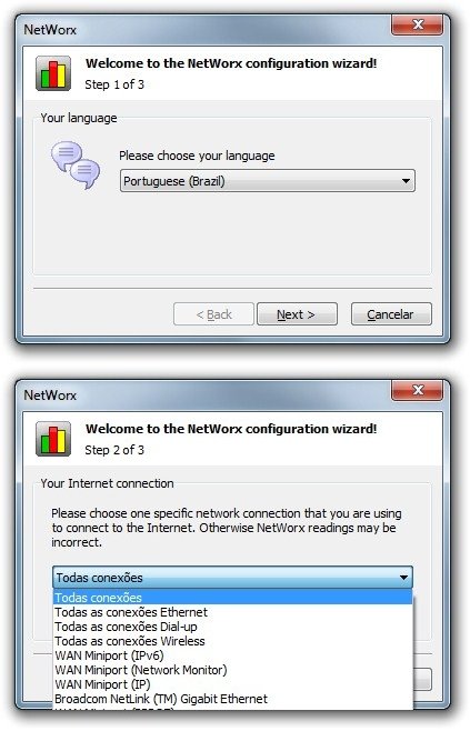 Os dois últimos passos da instalação do NetWorx.