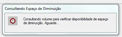 O Windows calcula o espaço do disco.