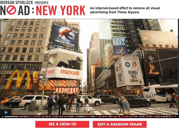 Site promove a limpeza virtual da Times Square.