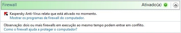 Configurações de Firewall da Central.