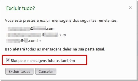 Bloqueando mensagens futuras