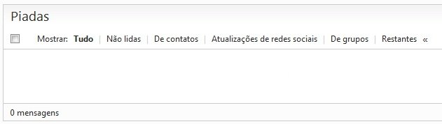 Pasta vazia no Hotmail