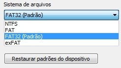 Sistema de arquivos que aparecem no Windows