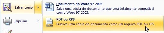 Opção para salvar os arquivos diretamente no Word