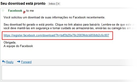 Link para download do backup