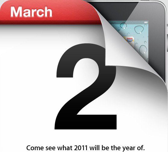 Imagem do convite para evento da Apple no dia 2 de março