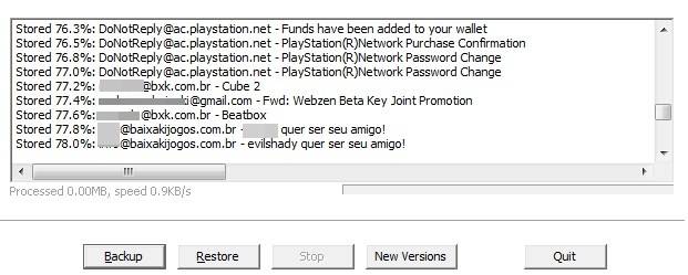 Backup em andamento