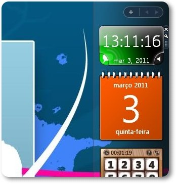 Talking Clock na Barra lateral do Windows