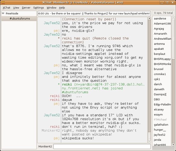 XChat, cliente IRC em uso ainda hoje