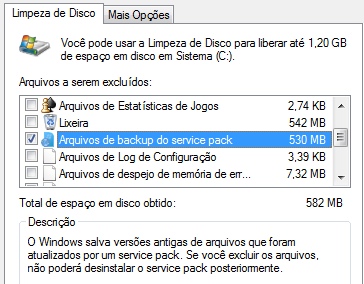 Arquivos de Backup do service pack
