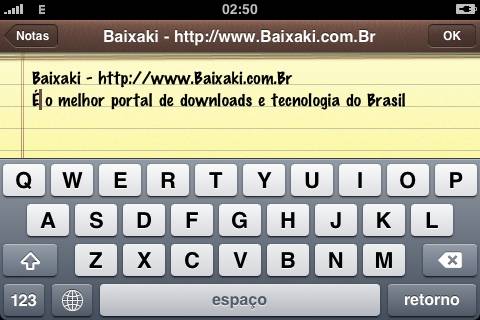 Digitando uma anotação.