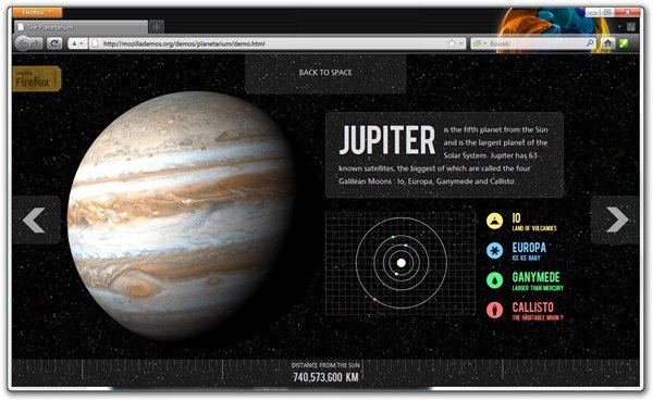 The Planetarium mostra o poder do CSS3 e HTML5