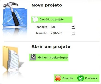 Tela de configurações iniciais