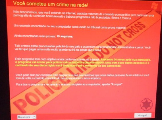 Malware que está atacando também o Brasil