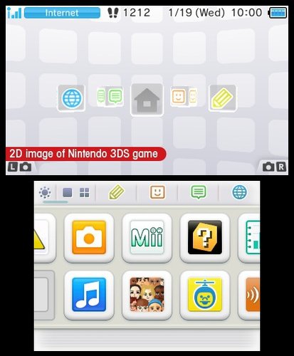 Menus do Nintendo 3DS