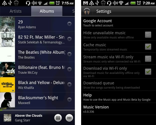 Novo player de música do Android 3.0