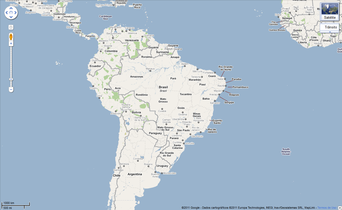Mapas e rotas no Google Maps