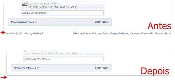 Com e sem o radapé