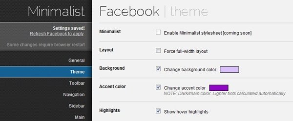 Alterando as cores do perfil