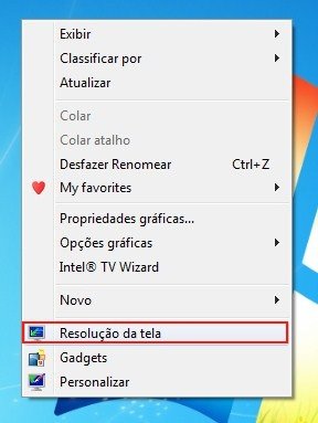 Entrando nas propriedades de resolução