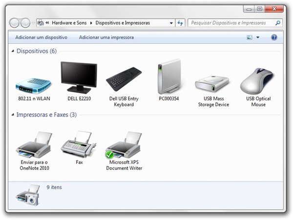 Dispositivos e impressoras